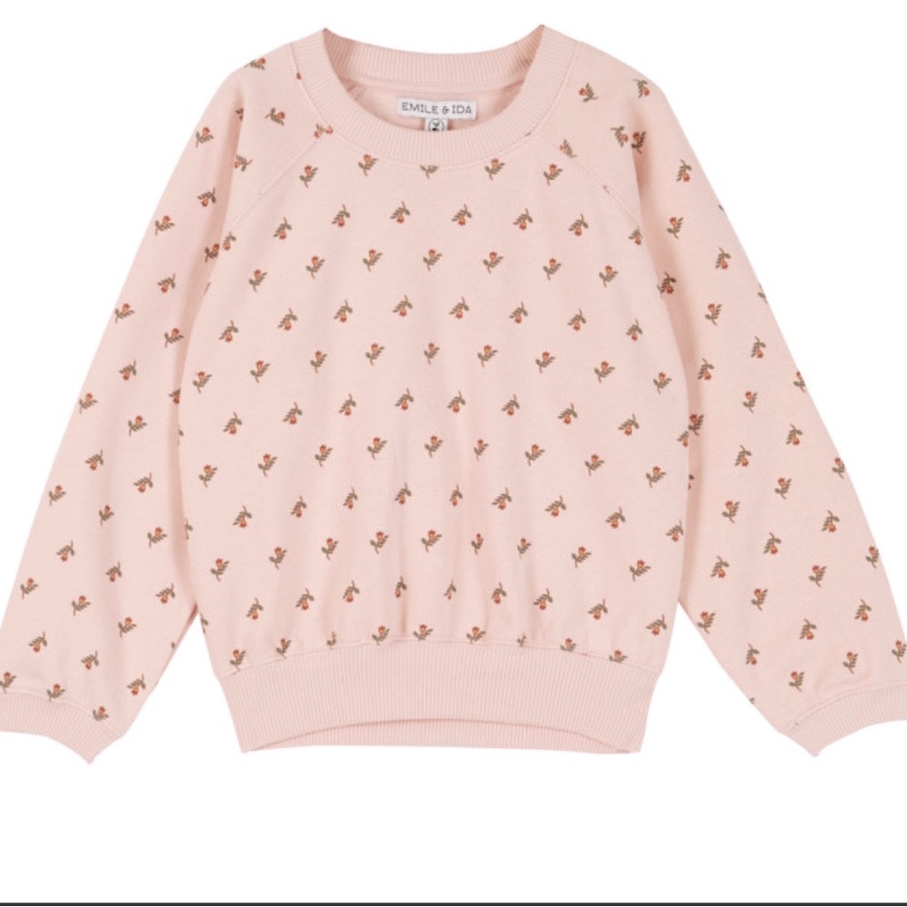 EMILE ET IDA pink floral sweatshirt size 2